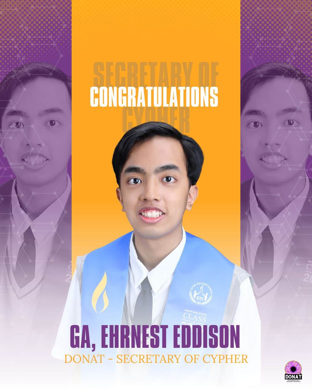 Ehrnest Eddison Ga, DONAT Secretary of Cipher in 2024-2026